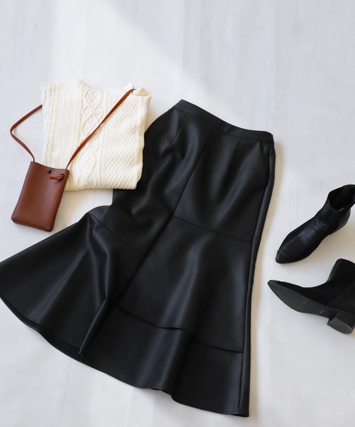 antiqua（アンティカ）の「フェイクレザーマーメイドスカート（スカート・レディース・ブラック・FREE）」の12枚目の写真
