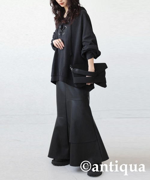 antiqua（アンティカ）の「フェイクレザーマーメイドスカート（スカート・レディース・ブラック・FREE）」の8枚目の写真