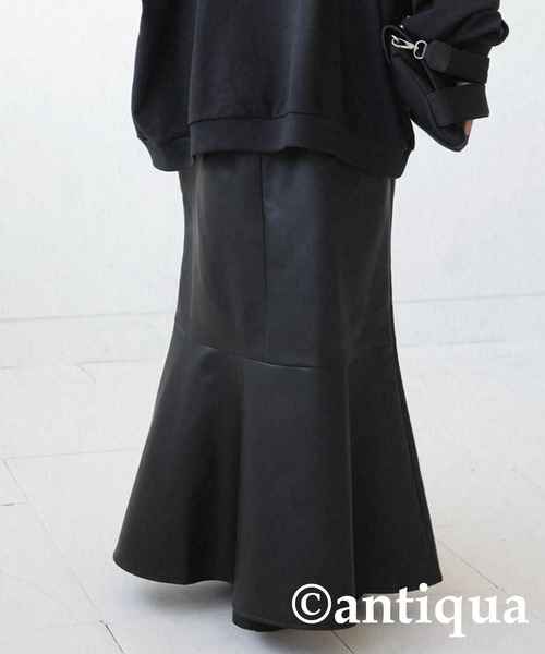 antiqua（アンティカ）の「フェイクレザーマーメイドスカート（スカート・レディース・ブラック・FREE）」の10枚目の写真