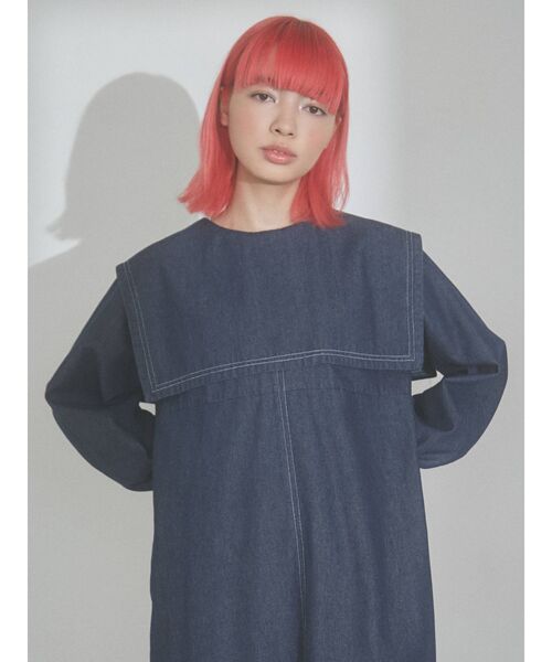 merry jenny(メリージェニー)の「デニムセーラーワンピース(ワンピース・レディース・インディゴブルー/ブラック・FREE)」の8枚目の写真