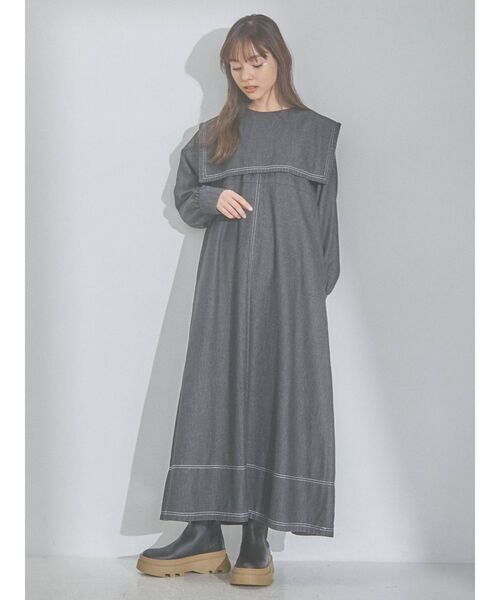 merry jenny(メリージェニー)の「デニムセーラーワンピース(ワンピース・レディース・インディゴブルー/ブラック・FREE)」の12枚目の写真