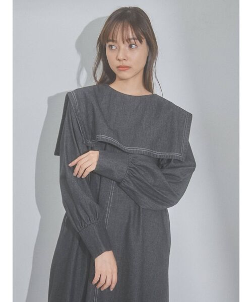 merry jenny(メリージェニー)の「デニムセーラーワンピース(ワンピース・レディース・インディゴブルー/ブラック・FREE)」の15枚目の写真