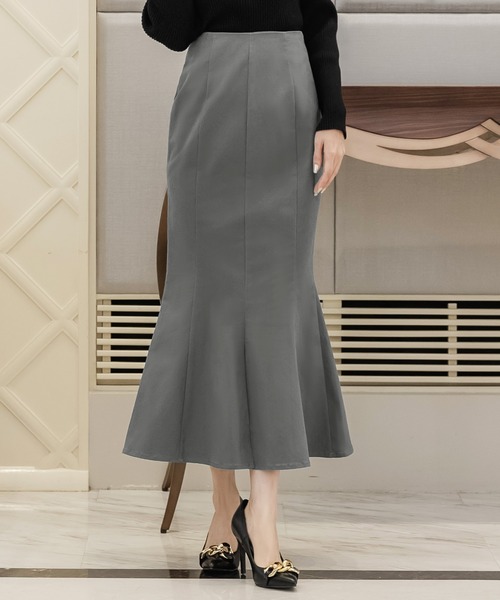 Julia Boutique（ジュリアブティック）の「フロントスリットマーメイドスカート/22642（スカート・レディース・ブラウン系/ブラック/グレー/オートミール・ONE）」の3枚目の写真