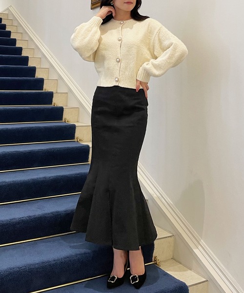 Julia Boutique（ジュリアブティック）の「フロントスリットマーメイドスカート/22642（スカート・レディース・ブラウン系/ブラック/グレー/オートミール・ONE）」の7枚目の写真