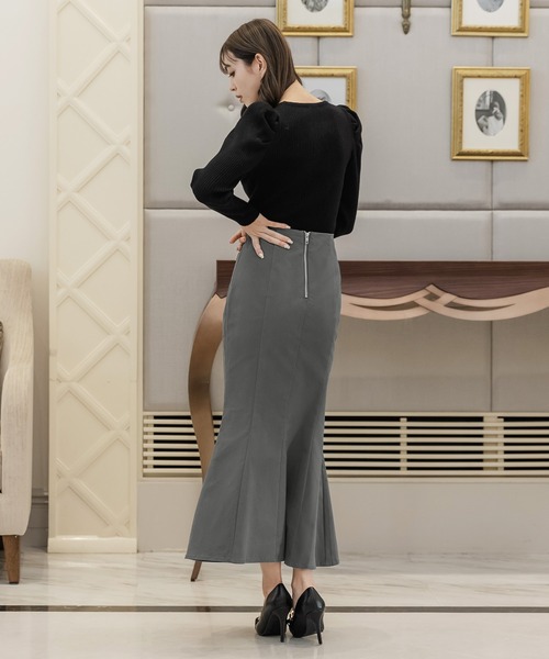 Julia Boutique（ジュリアブティック）の「フロントスリットマーメイドスカート/22642（スカート・レディース・ブラウン系/ブラック/グレー/オートミール・ONE）」の11枚目の写真