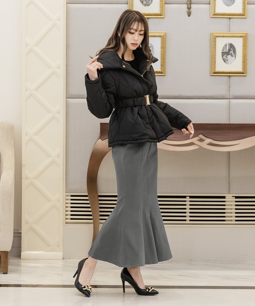 Julia Boutique（ジュリアブティック）の「フロントスリットマーメイドスカート/22642（スカート・レディース・ブラウン系/ブラック/グレー/オートミール・ONE）」の13枚目の写真