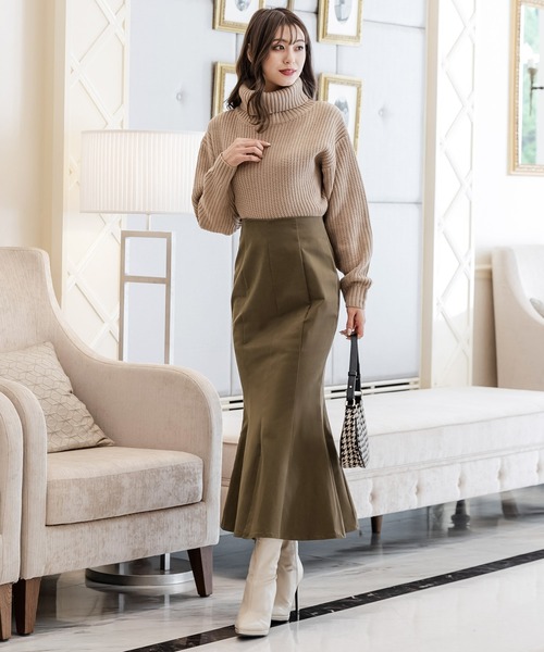 Julia Boutique（ジュリアブティック）の「フロントスリットマーメイドスカート/22642（スカート・レディース・ブラウン系/ブラック/グレー/オートミール・ONE）」の14枚目の写真