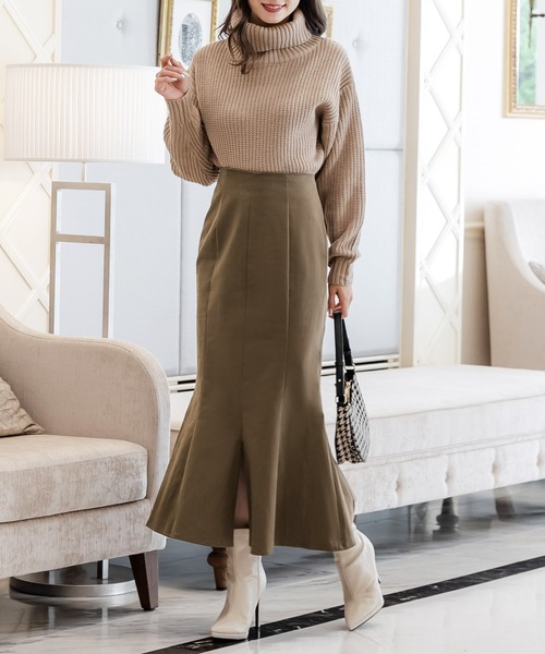 Julia Boutique（ジュリアブティック）の「フロントスリットマーメイドスカート/22642（スカート・レディース・ブラウン系/ブラック/グレー/オートミール・ONE）」の15枚目の写真