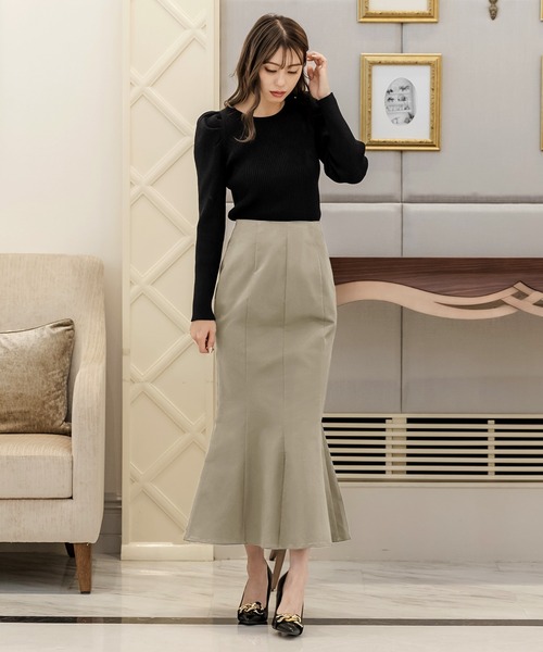 Julia Boutique（ジュリアブティック）の「フロントスリットマーメイドスカート/22642（スカート・レディース・ブラウン系/ブラック/グレー/オートミール・ONE）」の16枚目の写真
