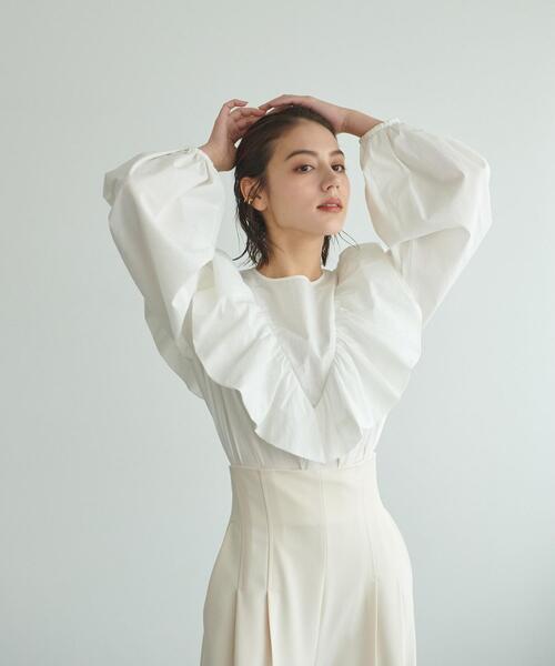 ＜EMMELREFINES＞EMコードボイルラッフルブラウス