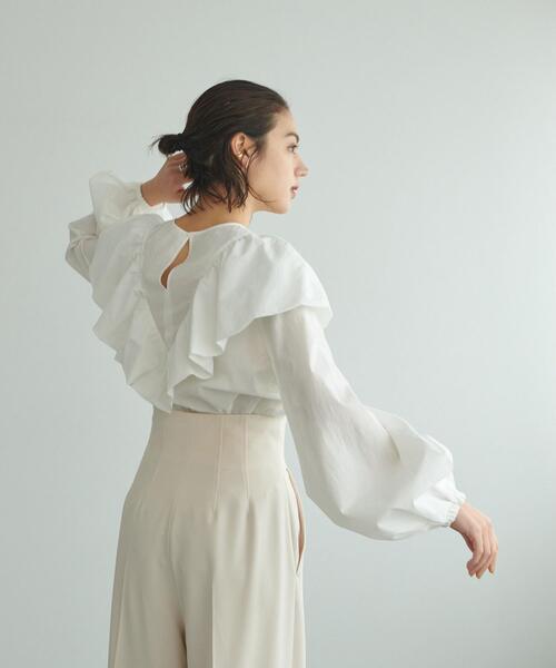 ＜EMMELREFINES＞EMコードボイルラッフルブラウス