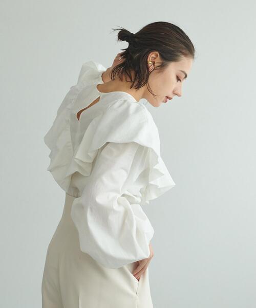 ＜EMMELREFINES＞EMコードボイルラッフルブラウス