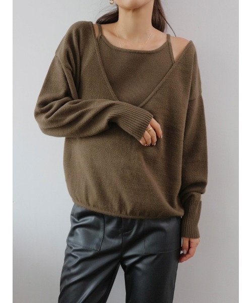 TRUNC（トランクエイティーエイト）の「American Sleeve Knit Set（ニット/セーター・レディース・マスタード/ブラウン/ブラック・FREE）」の10枚目の写真