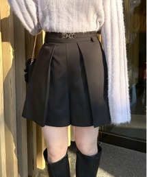 OLIVE des OLIVE | ビットベルト付きプリーツショートパンツ(その他パンツ)