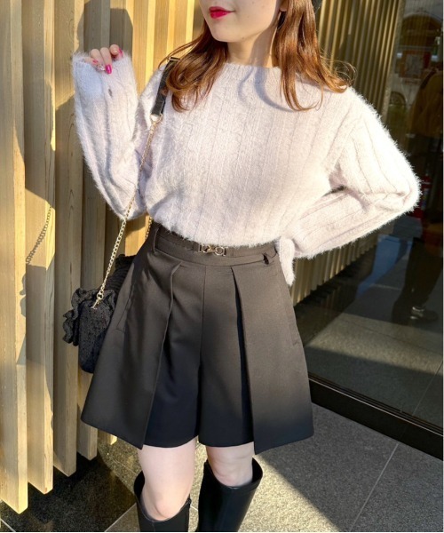 OLIVE des OLIVE（オリーブデオリーブ）の「ビットベルト付きプリーツショートパンツ（その他パンツ・レディース・ブラウン/ブラック/チェック・FREE）」の10枚目の写真