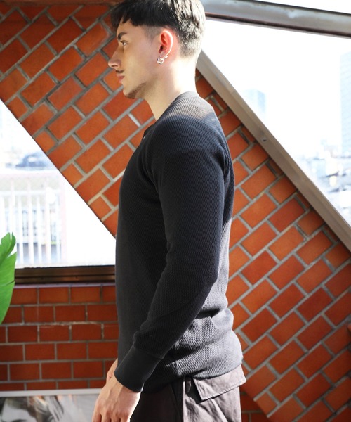 HOUSTON（ヒューストン）の「HOUSTON ヘンリーサーマル（Tシャツ/カットソー・メンズ・ネイビー/オフホワイト/ブラック/グレー・X-LARGE/XX-LARGE/MEDIUM/LARGE）」の18枚目の写真