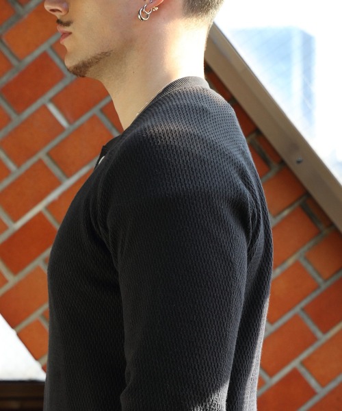 HOUSTON（ヒューストン）の「HOUSTON ヘンリーサーマル（Tシャツ/カットソー・メンズ・ネイビー/オフホワイト/ブラック/グレー・X-LARGE/XX-LARGE/MEDIUM/LARGE）」の14枚目の写真