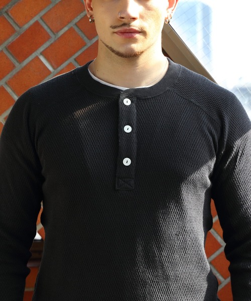 HOUSTON（ヒューストン）の「HOUSTON ヘンリーサーマル（Tシャツ/カットソー・メンズ・ネイビー/オフホワイト/ブラック/グレー・X-LARGE/XX-LARGE/MEDIUM/LARGE）」の13枚目の写真