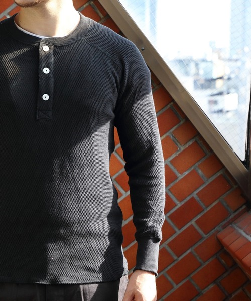 HOUSTON（ヒューストン）の「HOUSTON ヘンリーサーマル（Tシャツ/カットソー・メンズ・ネイビー/オフホワイト/ブラック/グレー・X-LARGE/XX-LARGE/MEDIUM/LARGE）」の12枚目の写真