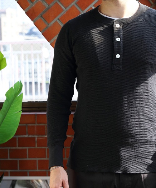 HOUSTON（ヒューストン）の「HOUSTON ヘンリーサーマル（Tシャツ/カットソー・メンズ・ネイビー/オフホワイト/ブラック/グレー・X-LARGE/XX-LARGE/MEDIUM/LARGE）」の11枚目の写真