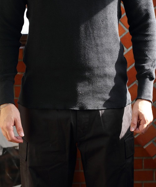 HOUSTON（ヒューストン）の「HOUSTON ヘンリーサーマル（Tシャツ/カットソー・メンズ・ネイビー/オフホワイト/ブラック/グレー・X-LARGE/XX-LARGE/MEDIUM/LARGE）」の10枚目の写真