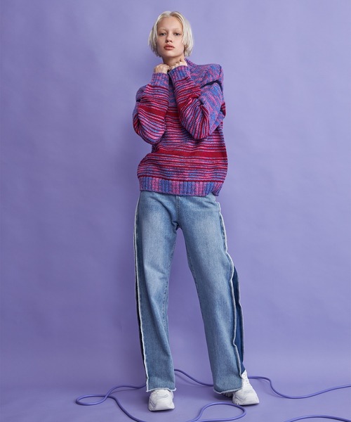 casane(カサネ)の「グラデーションラインニット(ニット/セーター・レディース・グレー/ピンク・FREE)」の16枚目の写真