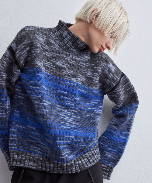 casane(カサネ)の「グラデーションラインニット(ニット/セーター・レディース・グレー/ピンク・FREE)」の22枚目の写真