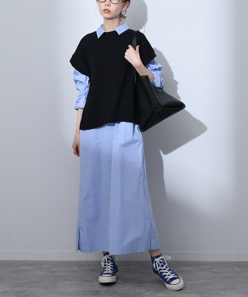 SLOBE IENA（スローブイエナ）の「ラメニットベスト（ベスト・レディース・ブラック・FREE）」の6枚目の写真