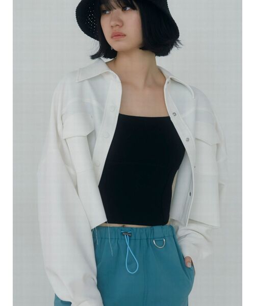 EMODA（エモダ）の「オーバークロップドシャツ（シャツ/ブラウス・レディース・ホワイト/ブラック/ブルー/その他・FREE）」の6枚目の写真