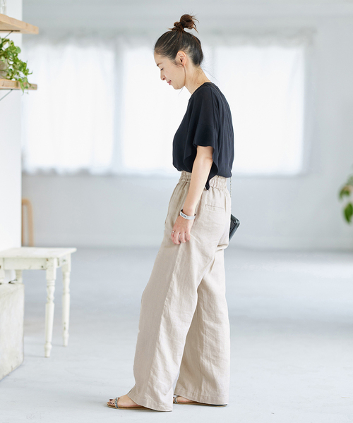 JOURNAL STANDARD（ジャーナルスタンダード）の「■■《追加》リネンイージースラックスパンツ（その他パンツ・レディース・アイボリー/ピンク/グリーン・36/38/40）」の6枚目の写真