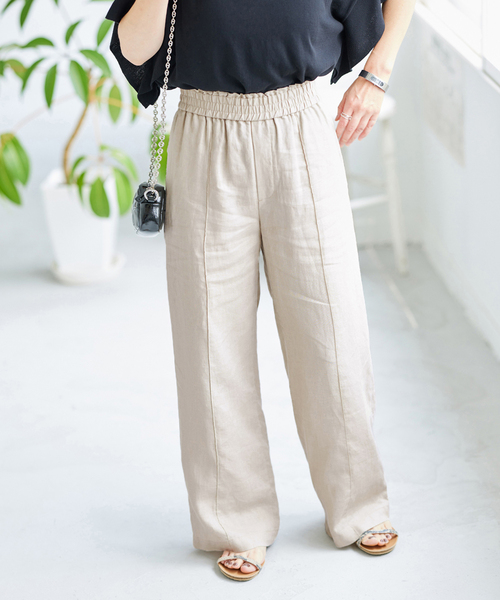 JOURNAL STANDARD（ジャーナルスタンダード）の「■■《追加》リネンイージースラックスパンツ（その他パンツ・レディース・アイボリー/ピンク/グリーン・36/38/40）」の7枚目の写真