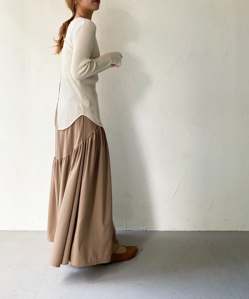 CLEIO（クレイオ）の「【CLEIO】2WAYデザインリブニット（ニット/セーター・レディース・ライトグリーン/グレイッシュベージュ/アイボリー・FREE）」の17枚目の写真