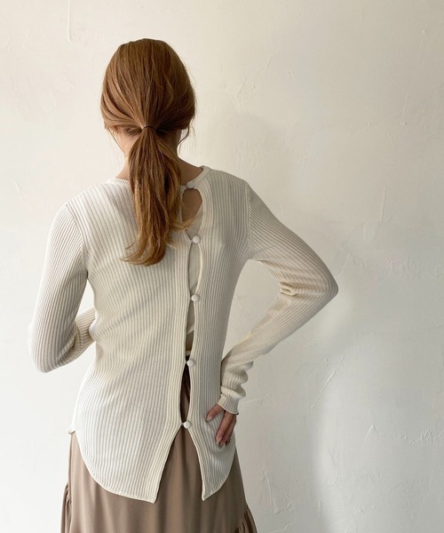 CLEIO（クレイオ）の「【CLEIO】2WAYデザインリブニット（ニット/セーター・レディース・ライトグリーン/グレイッシュベージュ/アイボリー・FREE）」の15枚目の写真