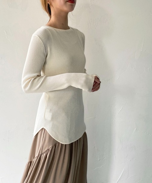 CLEIO（クレイオ）の「【CLEIO】2WAYデザインリブニット（ニット/セーター・レディース・ライトグリーン/グレイッシュベージュ/アイボリー・FREE）」の13枚目の写真