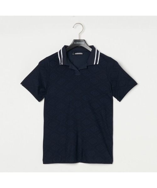 J.LINDEBERG(ジェイリンドバーグ)の「【J.LINDEBERG/GOLF】ジャガード襟アートワーク半袖ポロ(ポロシャツ・レディース・ネイビー/イエロー/オフホワイト・38/36)」の12枚目の写真