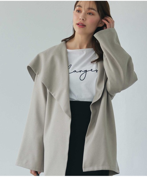 Edit Sheen（エディットシーン）の「セーラーカラーミドル丈コート（その他アウター・レディース・ベージュ/オフホワイト・M）」の2枚目の写真