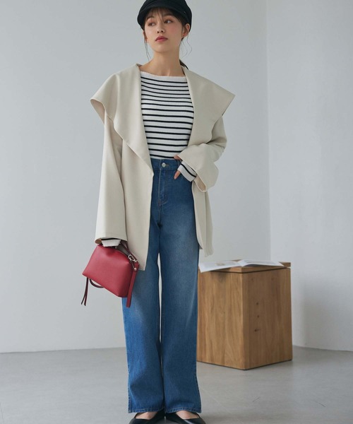 Edit Sheen（エディットシーン）の「セーラーカラーミドル丈コート（その他アウター・レディース・ベージュ/オフホワイト・M）」の7枚目の写真