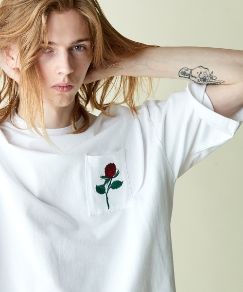 rehacer : Retro Rose Pocket CS / レトロ ローズポケット カットソー（Tシャツ/カットソー）｜rehacer（レアセル）