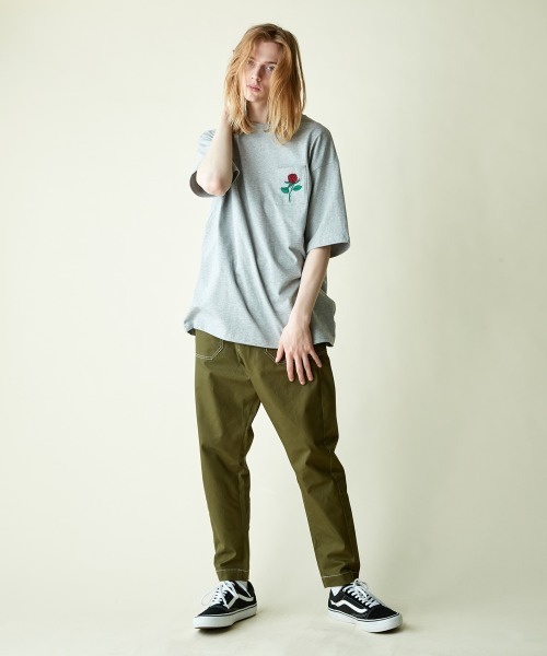 rehacer(レアセル)の「rehacer : Retro Rose Pocket CS / レトロ ローズポケット カットソー(Tシャツ/カットソー・メンズ・杢グレー/ホワイト/ブラック・SMALL/MEDIUM/LARGE/X-LARGE)」の7枚目の写真