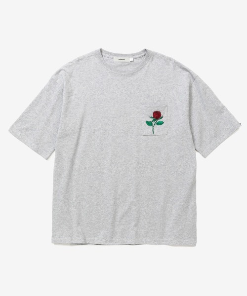 rehacer(レアセル)の「rehacer : Retro Rose Pocket CS / レトロ ローズポケット カットソー(Tシャツ/カットソー・メンズ・杢グレー/ホワイト/ブラック・SMALL/MEDIUM/LARGE/X-LARGE)」の10枚目の写真