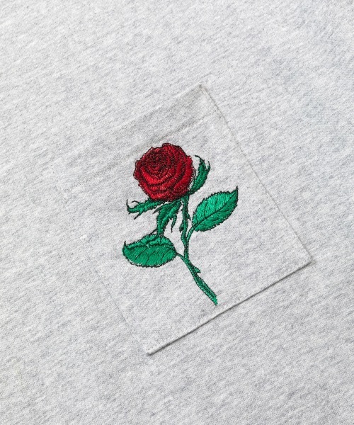 rehacer(レアセル)の「rehacer : Retro Rose Pocket CS / レトロ ローズポケット カットソー(Tシャツ/カットソー・メンズ・杢グレー/ホワイト/ブラック・SMALL/MEDIUM/LARGE/X-LARGE)」の13枚目の写真