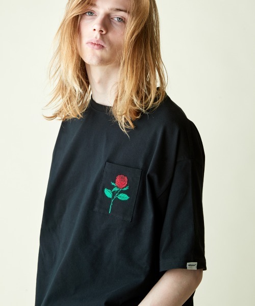 rehacer(レアセル)の「rehacer : Retro Rose Pocket CS / レトロ ローズポケット カットソー(Tシャツ/カットソー・メンズ・杢グレー/ホワイト/ブラック・SMALL/MEDIUM/LARGE/X-LARGE)」の15枚目の写真