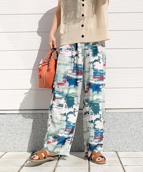 Q（キュー）の「graffitiリラックスパンツ（その他パンツ・レディース・ブルー系その他/グリーン系その他・MEDIUM）」の3枚目の写真