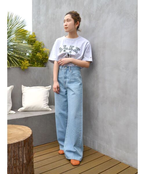 Russell Athletic（ラッセルアスレティック）の「RUSSELL別注 ショートTee（Tシャツ/カットソー・レディース・オフホワイト/ライトグレー/ネイビー・FREE）」の19枚目の写真