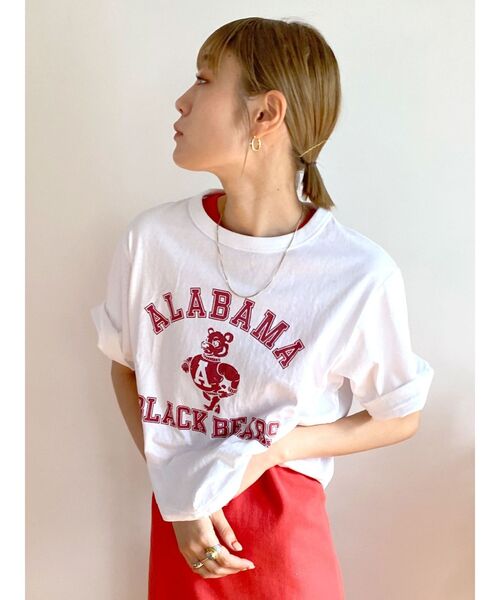 Russell Athletic（ラッセルアスレティック）の「RUSSELL別注 ショートTee（Tシャツ/カットソー・レディース・オフホワイト/ライトグレー/ネイビー・FREE）」の14枚目の写真