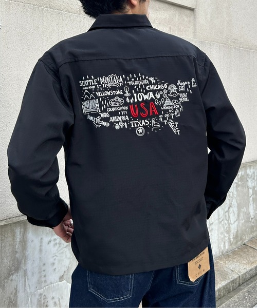 CPCM（シーピーシーエム）の「バック刺繍ミリタリーシャツ（シャツ/ブラウス・メンズ・ブラック/カーキ・MEDIUM/LARGE）」の4枚目の写真