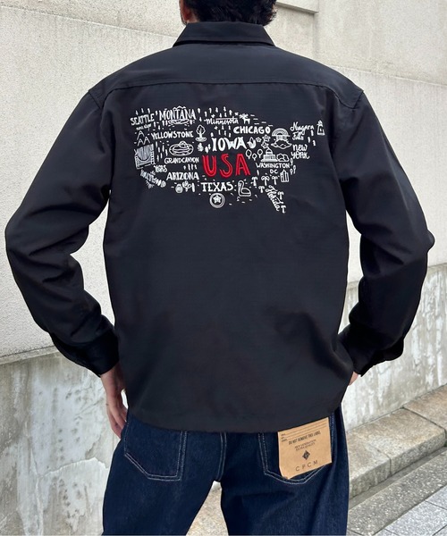 CPCM（シーピーシーエム）の「バック刺繍ミリタリーシャツ（シャツ/ブラウス・メンズ・ブラック/カーキ・MEDIUM/LARGE）」の3枚目の写真