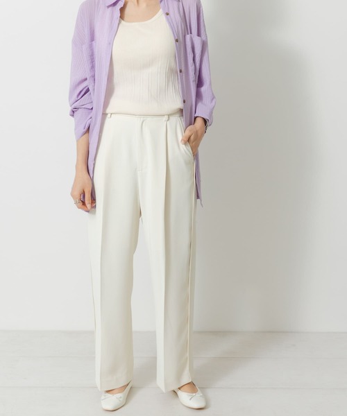 URBAN RESEARCH Sonny Label(アーバンリサーチサニーレーベル)の「ジョーゼットストレートパンツ(その他パンツ・レディース・ブラック/オフホワイト/グリーン・36/38)」の5枚目の写真