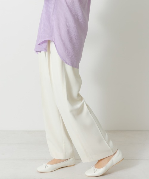 URBAN RESEARCH Sonny Label(アーバンリサーチサニーレーベル)の「ジョーゼットストレートパンツ(その他パンツ・レディース・ブラック/オフホワイト/グリーン・36/38)」の6枚目の写真