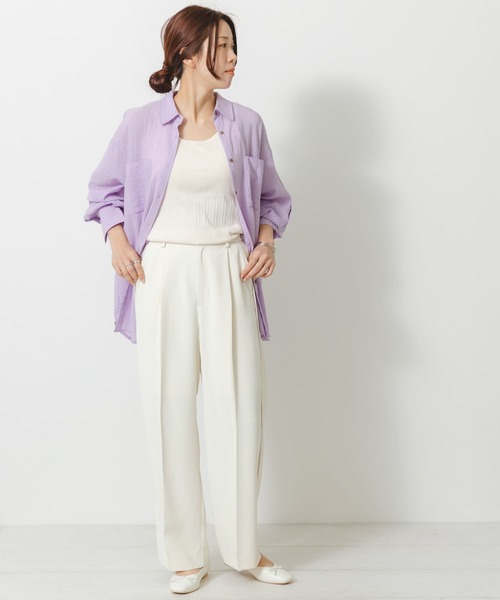 URBAN RESEARCH Sonny Label(アーバンリサーチサニーレーベル)の「ジョーゼットストレートパンツ(その他パンツ・レディース・ブラック/オフホワイト/グリーン・36/38)」の11枚目の写真